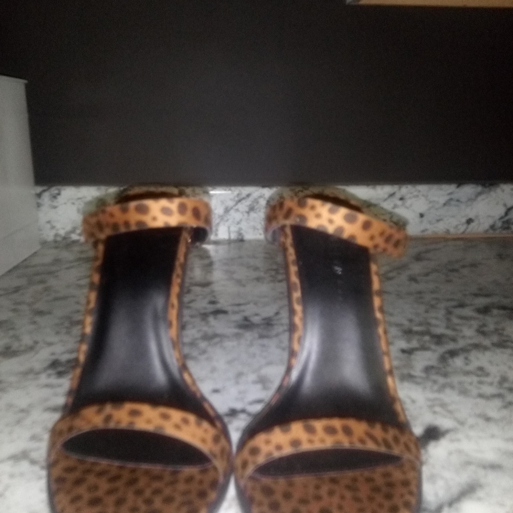 Women's suede leopard print heels
